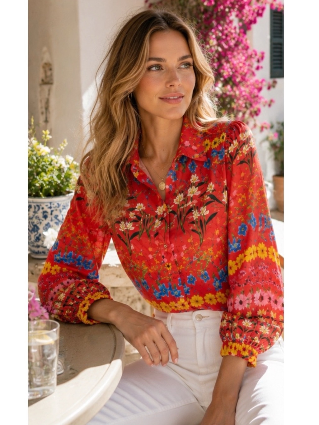 Nwt Cara Cara Bella Top In Flower Box Coral Size Xs